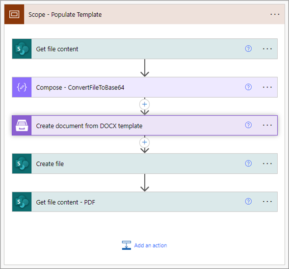 Power Automate Flow – Populate Template